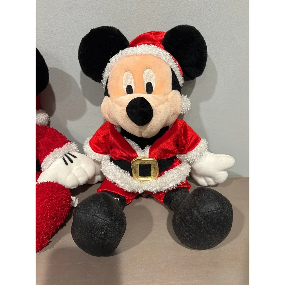 Disney store Mickey Minnie Mouse stuffed plush Christmas